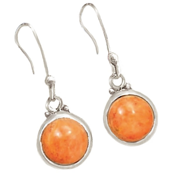 Dainty Natural Italian Coral Solid .925 Sterling Silver Earrings - BELLADONNA