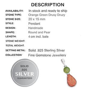 11.04 cts Drusy Druzy Gemstone Solid .925 Sterling Silver Pendant - BELLADONNA