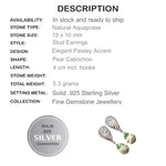 Natural Aquaprase Gemstone Solid .925 Sterling Silver Earrings - BELLADONNA