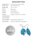 Blue Chalcedony,.925 Sterling Silver Earrings - BELLADONNA