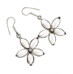 Exquisite Natural Floral White Pearl Solid .925 Sterling Silver Earrings - BELLADONNA