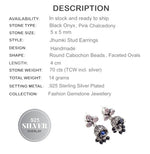 Handmade Pink Chalcedony (Jhumki) Gemstone Silver Stud Earrings - BELLADONNA