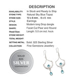 Natural Blue Topaz Solid .925 Sterling Silver Earrings - BELLADONNA
