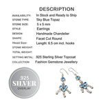 Handmade Blue Topaz Gemstone .925 Sterling Silver Earrings - BELLADONNA