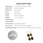 Natural Unakite Ovals Set in .925 Silver Earrings - BELLADONNA