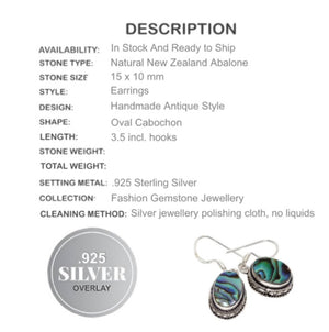 Stunning New Zealand Abalone ( Paua Shell) Fashion .925 Silver Earrings - BELLADONNA