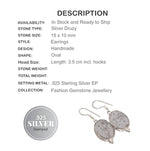 Oval Shape Silver Druzy Gemstone .925 Sterling Silver Earrings - BELLADONNA
