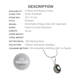 Dainty Green Amethyst Gemstone .925 Silver Necklace - BELLADONNA