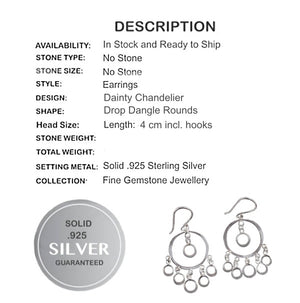 Dainty Chandelier Solid .925 Sterling Silver Earrings - BELLADONNA