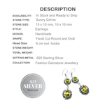 Mixed Shapes Faceted Citrine set in .925 Sterling Silver Earrings - BELLADONNA