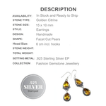 Faceted Sunny Citrine Pears. 925 Sterling Silver Earrings - BELLADONNA