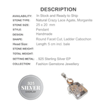 Natural Crazy Lace Agate and Morganite Gemstone .925 Sterling Silver Pendant - BELLADONNA