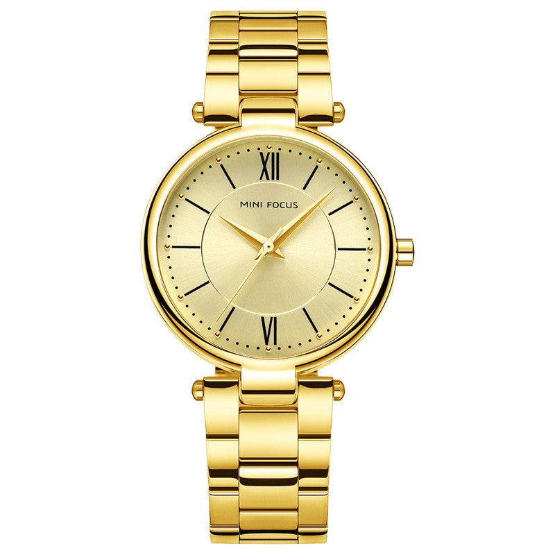 Women's Casual Quartz Stainless Steel Watch in Gold, Rose Gold, Coffee, Black, Blue - BELLADONNA