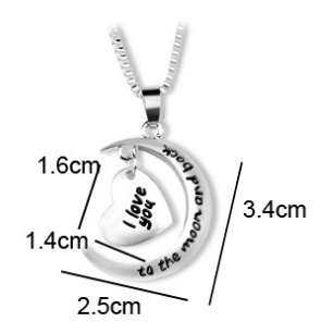 I Love You to the Moon and Back Fashion Silver Necklace - BELLADONNA