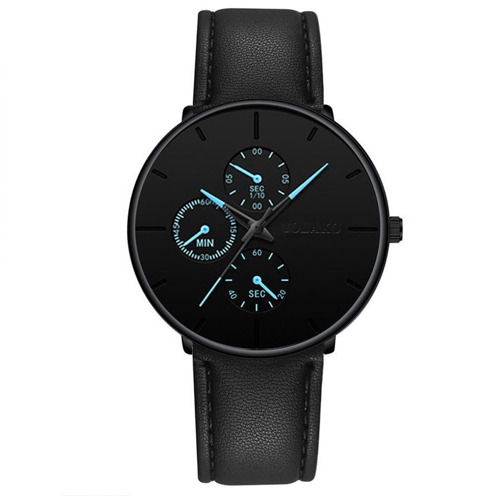 Classic Casual Business Quartz Watch For Men With Leather Strap - BELLADONNA
