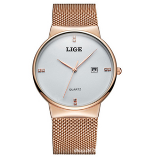 LIGE Sports and Leisure Fashion Waterproof Quartz Watch with Mesh Strap in two styles - BELLADONNA