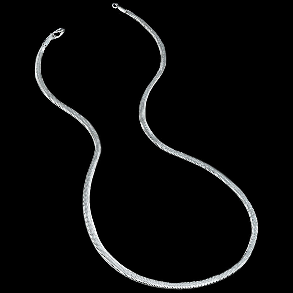 58 cm Stainless Steel Broad Flat Snake Chain - BELLADONNA