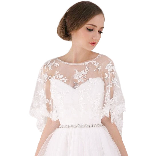 Lacy Wedding Dress Shawl Cover up - BELLADONNA