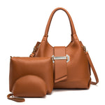 Ladies Three-piece Handbag Set in 6 Colour Variants - BELLADONNA