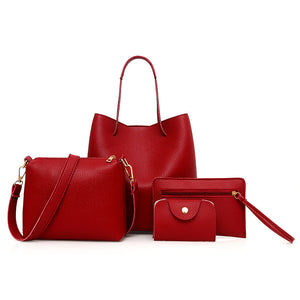 Women's Four Piece Fashion Handbag Set in 4 Stunning Colours - BELLADONNA