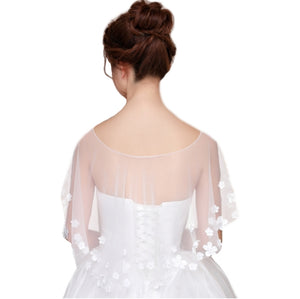 Elegant Petal wedding Dress Shawl Overlay - BELLADONNA