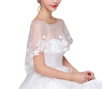 Elegant Petal wedding Dress Shawl Overlay - BELLADONNA