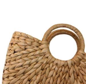 Handmade Mini Woven Straw Handbag with Lining for the Beach or Day Wear - BELLADONNA