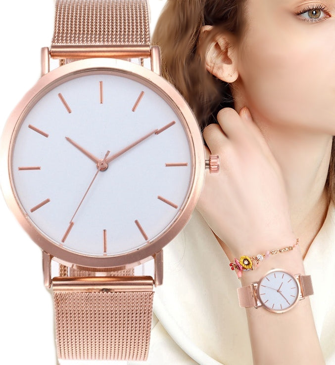 Women's Quartz Watch with Stainless Steel Band in Gold, Rose Gold, Silver and Black - BELLADONNA
