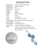 Natural Powder Blue Angelite Gemstone .925 Silver Pendant - BELLADONNA
