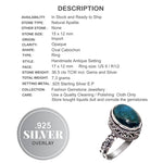 Natural Blue Apatite Gemstone .925 Sterling Silver Ring Size US 9 - BELLADONNA