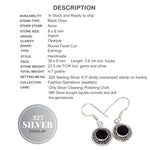 Handmade Dainty Black Onyx, Gemstone .925 Silver Earrings - BELLADONNA