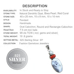 Natural Dendritic Opal, Biwa Pearl and Red Coral Gemstone .925 Sterling Silver Pendant - BELLADONNA