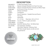 Natural Unheated Full Flash Fire Opal, Emerald, Topaz Solid .925 Silver 14K White Gold Ring Size 9 - BELLADONNA