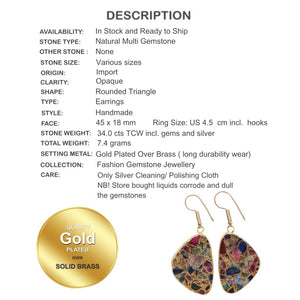 Natural Mixed Gemstones set in Gold Plated Brass Earrings - BELLADONNA