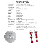 Deluxe Natural Blood Red Ruby Gemstone Set in Solid .925 Sterling Silver Earrings - BELLADONNA