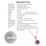 Natural Pink Topaz White Cubic Zirconia Solid .925 Sterling Silver 14K White Gold Necklace - BELLADONNA