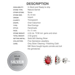 4.55 cts Natural Garnet Solid .925 Sterling Silver Stud Earrings - BELLADONNA