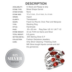 Handmade Mixed Shapes Garnet Gemstone .925 Silver Stacking Ring Size US 10 / T 1/2 - BELLADONNA