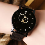 Mens Trendy Black and Gold Quartz Watch with Stainless Steel Band - BELLADONNA