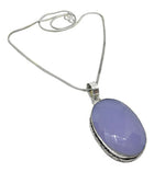Lavender Chalcedony Faceted Oval .925 Silver Pendant - BELLADONNA