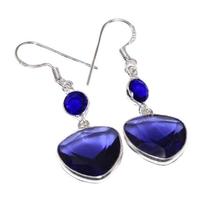 Trendy Purple Amethyst Dangle .925 Silver Earrings - BELLADONNA