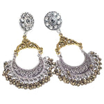Nepali Two Tone Chandelier Stud Earrings - BELLADONNA