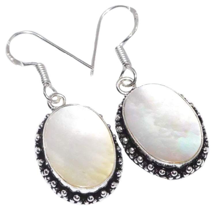 Natural Mother Of Pearl .925 Sterling Silver Earrings - BELLADONNA