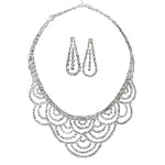 Diamante  Crystals Bridal, Evening Wear Necklace and Stud Earrings Set - BELLADONNA