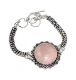 Natural Soft Pink Rose Quartz Gemstone Bracelet - BELLADONNA