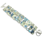 Natural K2 Blue Azurite, Blue Topaz Gemstone .925 Silver Bracelet - BELLADONNA