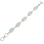 Handmade Aqua Green Chalcedony Oval .925 Silver Bracelet - BELLADONNA