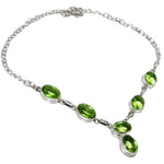Pretty Faceted Peridot Gemstone .925 Silver Necklace - BELLADONNA