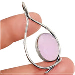 Modern Pink Chalcedony Gemstone .925 Sterling Silver Pendant - BELLADONNA