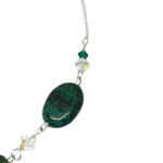 Natural Chrysocolla Solid .925 Sterling Silver Necklace & Earrings Set - BELLADONNA